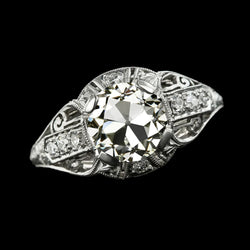 Like Edwardian Jewelry Bague En Or Pour Femme Avec Réel Diamants Ronds Et Taille Ancienne