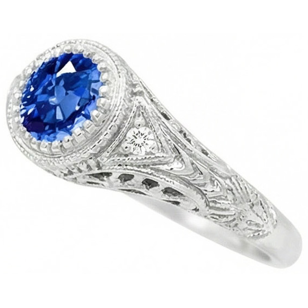 naturel round diamant 1.25carats bague angle de côté