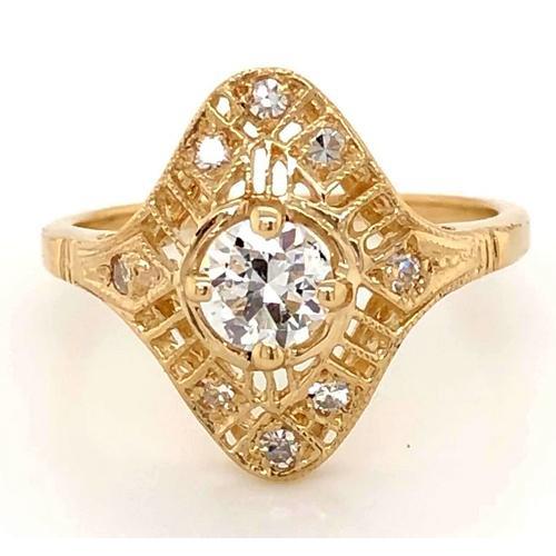 Like La Belle Epoque Jewelry Bague Authentique Diamant Style Antique Or Jaune