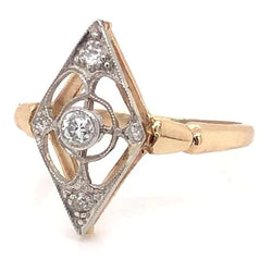 Like La Belle Epoque Jewelry Bague Femme Réel Diamant 1 Ct Forme Cerf-Volant