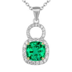 Fait à la main Pendentif Gemme – Émeraude Fine 2 carats |