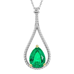 Certifié GIA Émeraude Collier Pendentif Pierre 1,50 carats – Or