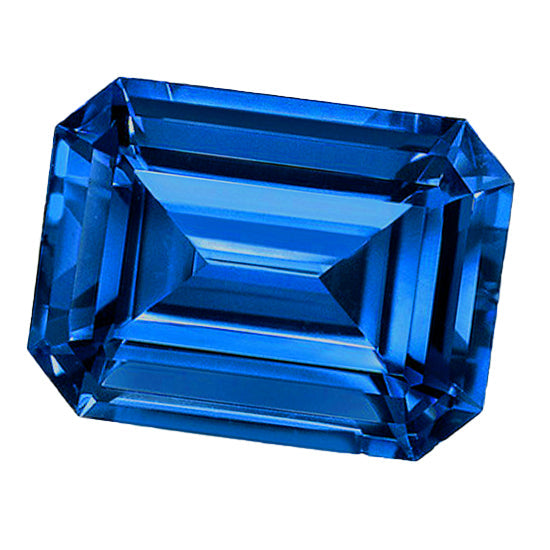 Saphir Bleu Taille Émeraude Loose Sapphires Natural en Gold – vue principale