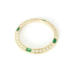 Lunette 26 mm 1,50 carats pour s'adapter à la montre Datejust Custom Emerald & Naturel Diamond Lady T ou Date