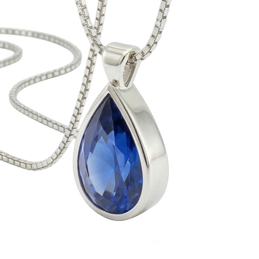 Lunette Bleuet Bleu Saphir Pendentif Pour Homme