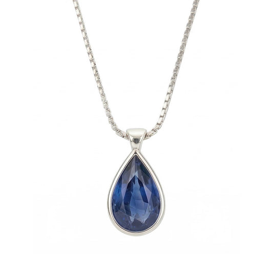 Lunette Bleuet Bleu Saphir Pendentif Pour Homme