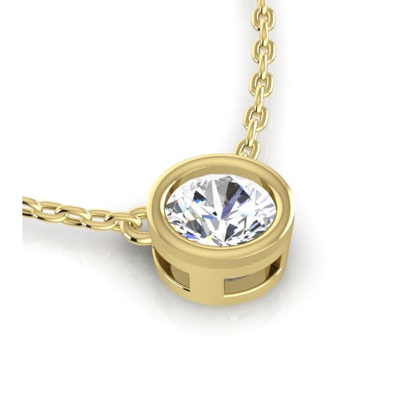 Lunette Réel Diamant Pendentif Oreille De Chien 1 Carat Avec Chaîne