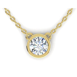 Lunette Réel Diamant Pendentif Oreille De Chien 1 Carat Avec Chaîne