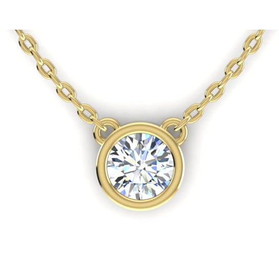 Lunette Réel Diamant Pendentif Oreille De Chien 1 Carat Avec Chaîne