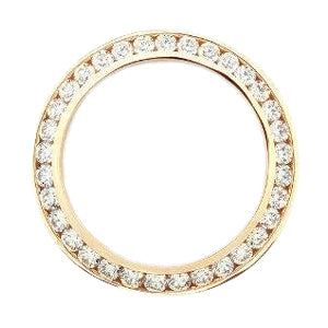 Lunette de diamant personnalisée en or jaune 18K pour s'adapter à la montre Rolex Date pour homme 2 carats