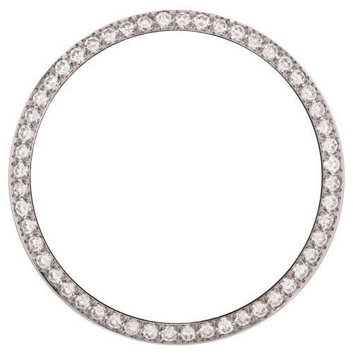 Lunette en Réel diamant perle personnalisée pour montre Rolex Date 34 mm 2,75 ct. GT 14K