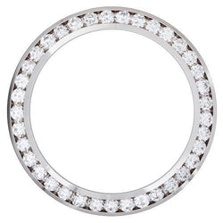 Lunette en Réel diamant personnalisée WG 18K pour s'adapter à la montre Rolex Date 34 mm 2,25 ct