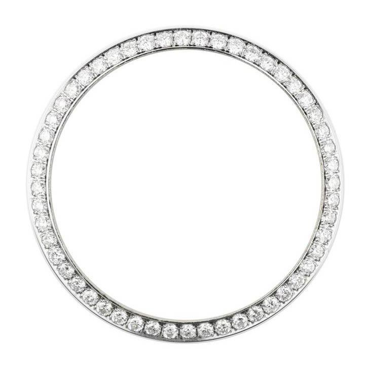 Lunette en Réel diamant personnalisée de 3 ct pour s'adapter à la montre Rolex Date pour homme en or blanc 18K 34 mm
