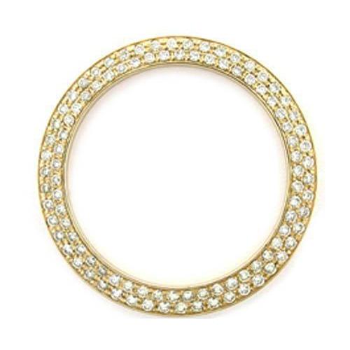 Lunette en Véritable diamant à double rangée personnalisée de 36 mm 3,25 carats pour s'adapter à tous les modèles de montres Rolex Datejust