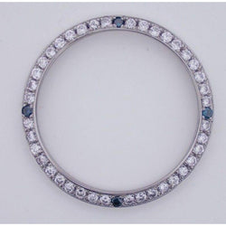 Lunette en Véritable diamant bleu et blanc personnalisée de 2 carats de 34 mm pour s'adapter à tous les modèles de montre Rolex Date