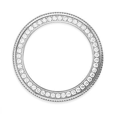 Lunette en Véritable diamant ronde personnalisée de 2,50 carats adaptée à la montre Rolex Datejust 26 mm