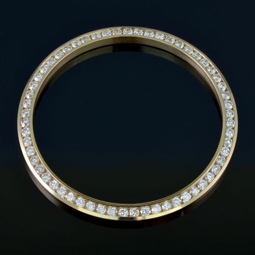 Lunette personnalisée en Réel diamant de 26 mm pour s'adapter à Rolex Datejust ou montre 2,25 carats