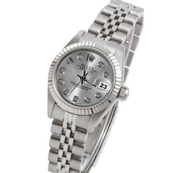 Lunette Argent Cadran Diamant Rolex Datejust Montre Femme acier inoxydable Bracelet