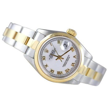 Lunette Cadran Romain Blanc Regarder Rolex Datejust 