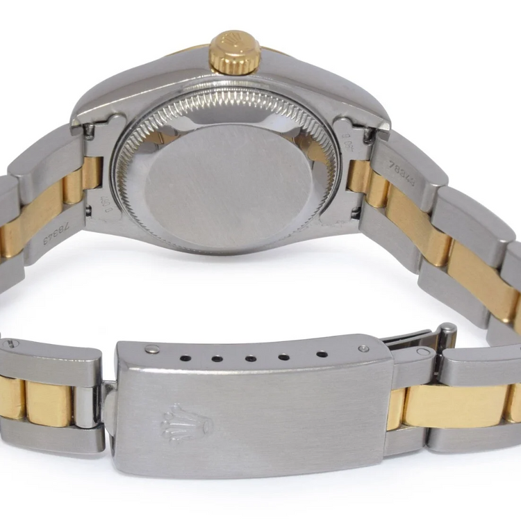 Lunette Cadran Romain Blanc Regarder Rolex Datejust acier inoxydable & Bracelet Or