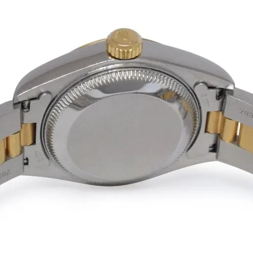 Lunette Cadran Romain Blanc Regarder Rolex Datejust acier inoxydable & Bracelet Or