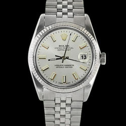 Lunette cannelée Cadran bâton blanc Rolex Hommes Acier inoxydable Bracelet jubilé Rolex ensemble rapide