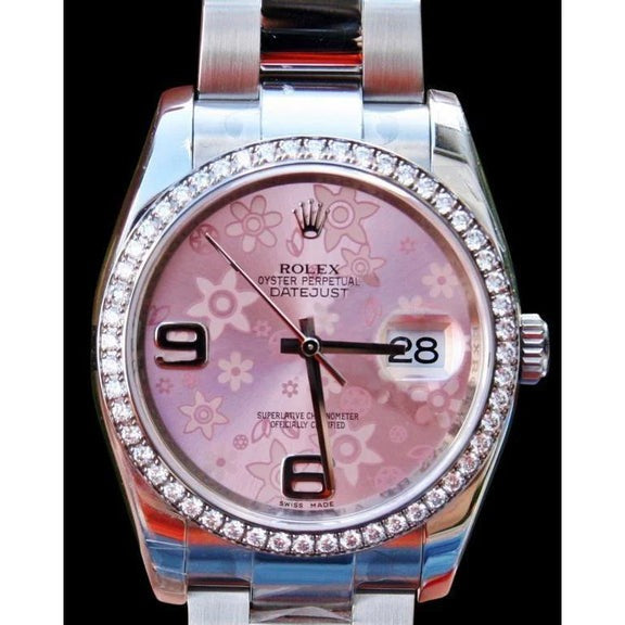 Lunette diamant Dames Homme Montre Rolex Datejust réglage rapide
