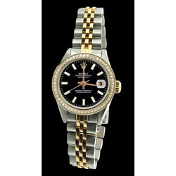Lunette diamant Montre femme Rolex Datejust Cadran jubilé acier inoxydable & or