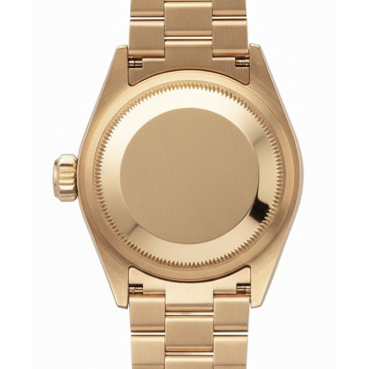 Lunette diamant Pyramide Cadran romain Rolex Datejust montre président still or jaune