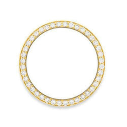 Lunette diamantée personnalisée de 26 mm pour tous les modèles de montres Rolex en or jaune 1,25 ct 14K