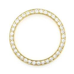Lunette diamant personnalisée 2 carats 34 mm pour s'adapter à tous les modèles de montres Rolex Datejust en or jaune 14K