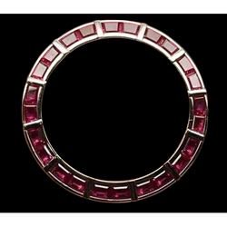 Lunette en acier inoxydable avec rubis de 3 carats et barres pour montre Rolex 36 mm