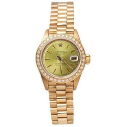 Lunette en diamant Cadran bâton de champagne Regarder Rolex Datejust Presidential