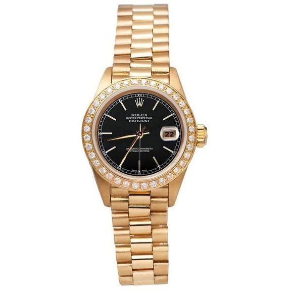 Montre de stīl président Rolex Datejust or jaune
