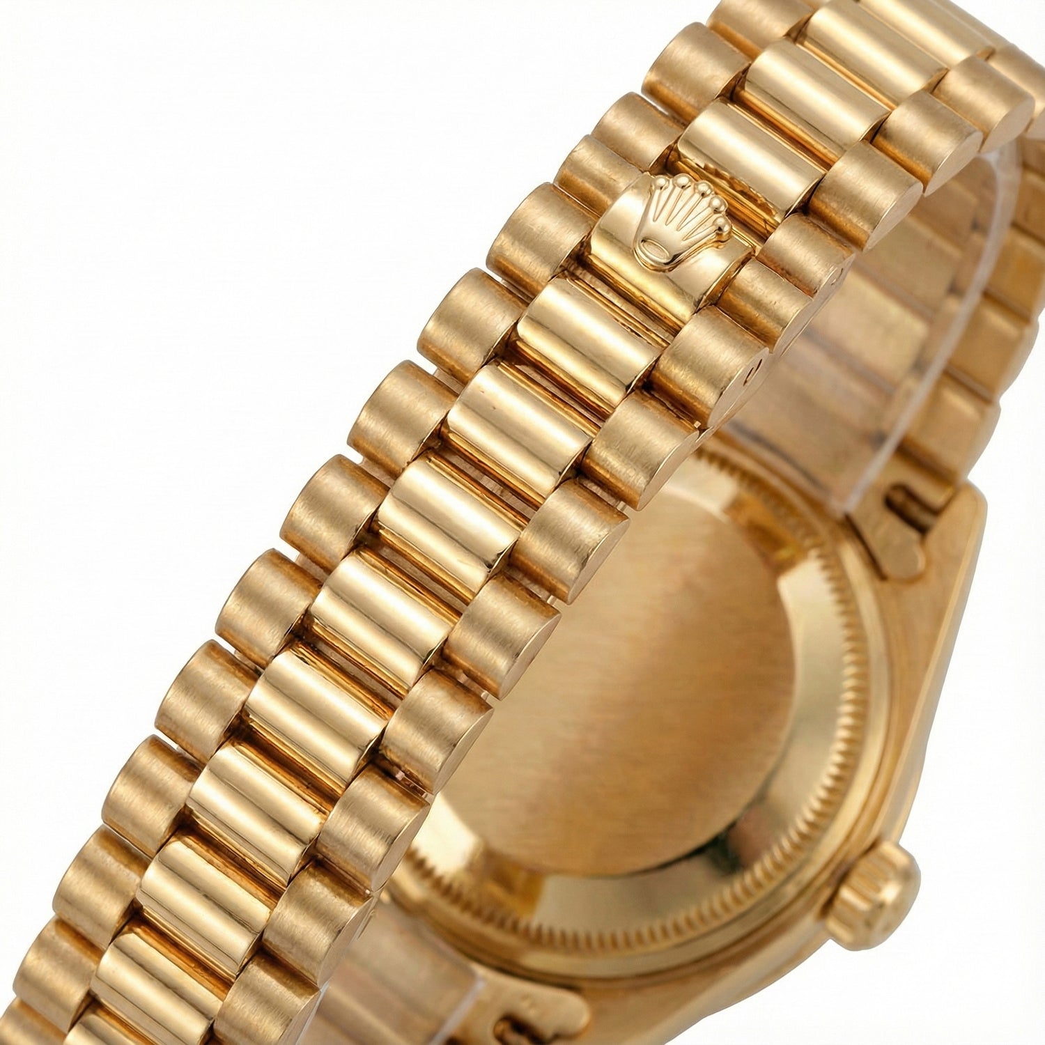 Lunette en diamant Champagne Or arabe Montre présidentielle Rolex Datejust