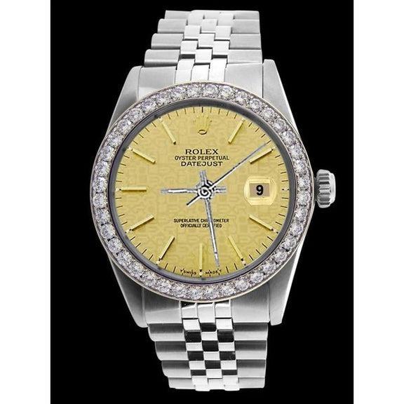 Montre Rolex pour hommes Cadran bâton de champagne acier inoxydable