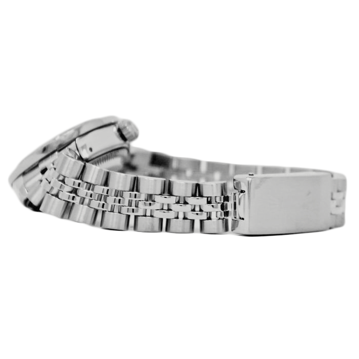 Lunette en diamant gris femmes romaines montre Rolex acier inoxydable bracelet jubilé