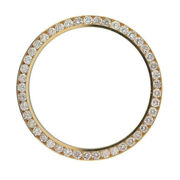 Lunette en diamant personnalisée en or jaune 14K pour s'adapter à la montre Rolex Gmt Master pour homme 5 ct