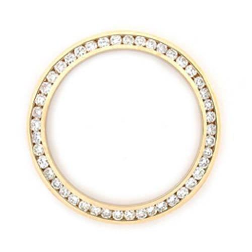 Lunette en diamant personnalisée en or jaune 1,50 carats 14K pour s'adapter à tous les modèles de montres Rolex Datejust