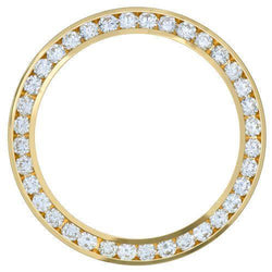 Lunette en diamant pour Rolex Date Tous les modèles de montres Or jaune 18K 3,5 ct Personnalisé 34 mm