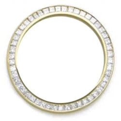 Lunette en diamant princesse de 2,50 carats pour montre Rolex Datejust en or jaune 14K