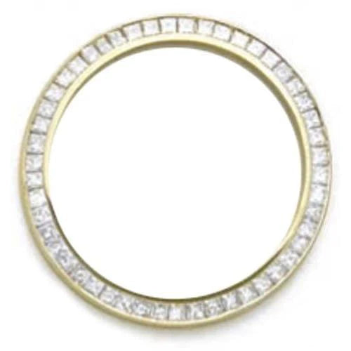 Lunette en diamant princesse de 2,50 carats pour montre Rolex Datejust en or jaune 14K