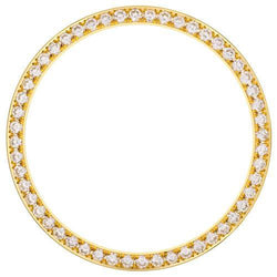 Lunette en diamant serti de perles de 1,25 ct pour s'adapter à la montre Rolex Date 34 mm en or jaune 14K