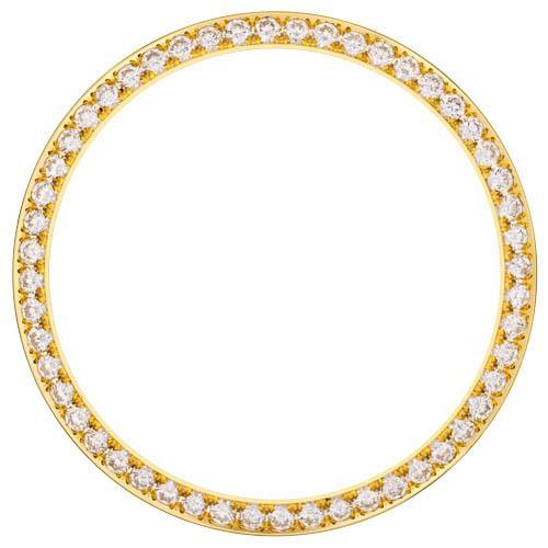 Lunette en diamant serti de perles de 1,25 ct pour s'adapter à la montre Rolex Date 34 mm en or jaune 14K