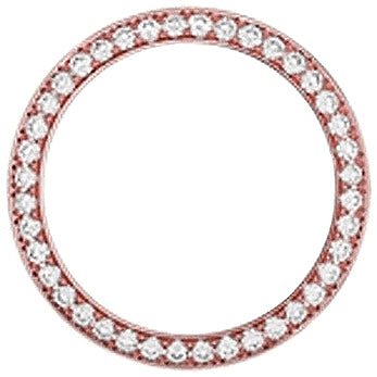 Lunette ronde en diamant de 4 ct pour montre Datejust pour homme de 36 mm en or rose