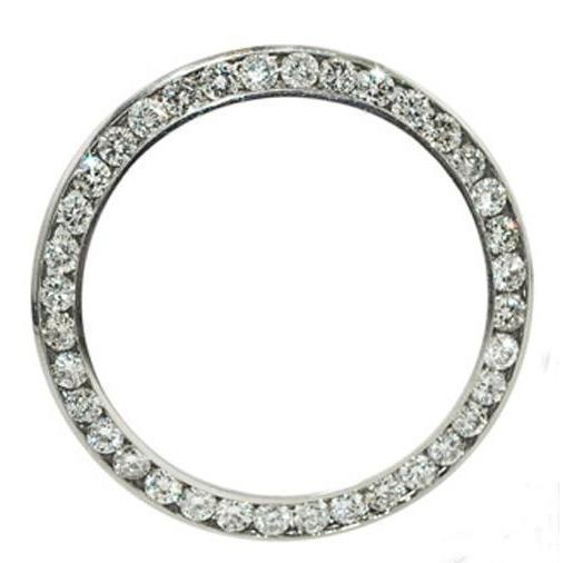 Lunette ronde en diamant personnalisée de 36 mm pour montre Rolex Datejust en acier inoxydable 3 carats