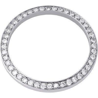Lunette ronde en diamant personnalisée pour s'adapter à la date Rolex tous les modèles de montres en or blanc 18K