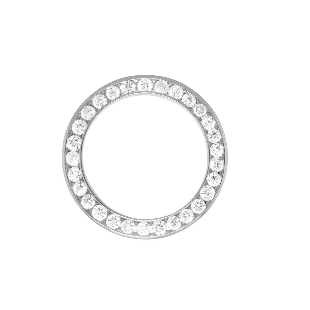 Lunette ronde en diamant de 31 mm pour femme, compatible avec la montre Rolex 31 mm, modèle 278240, or blanc 18K