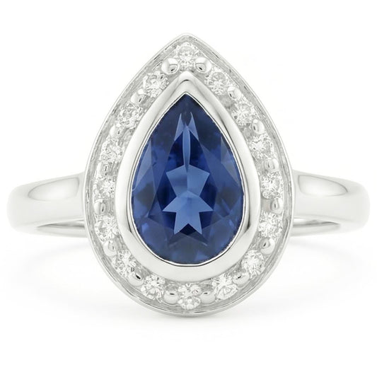 Luxueux Saphir Bleu Royal Bague Pierre de Couleur 1,30 carats