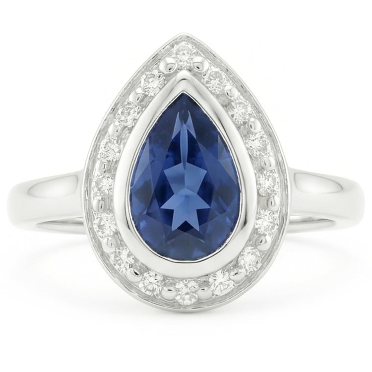 Luxueux Saphir Bleu Royal Bague Pierre de Couleur 1,30 carats